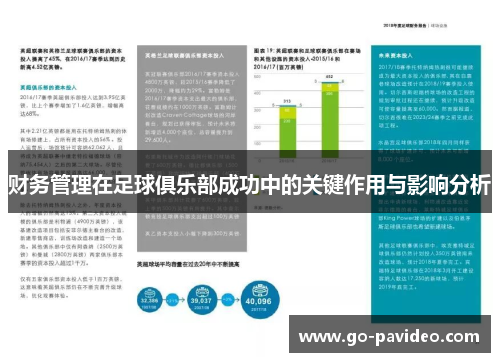 财务管理在足球俱乐部成功中的关键作用与影响分析